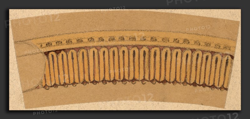 Charles Sprague Pearce, Study for a Border Design, American, 1851 - 1914, 1890-1897, gouache, graphite, and conté crayon on tan wove paper