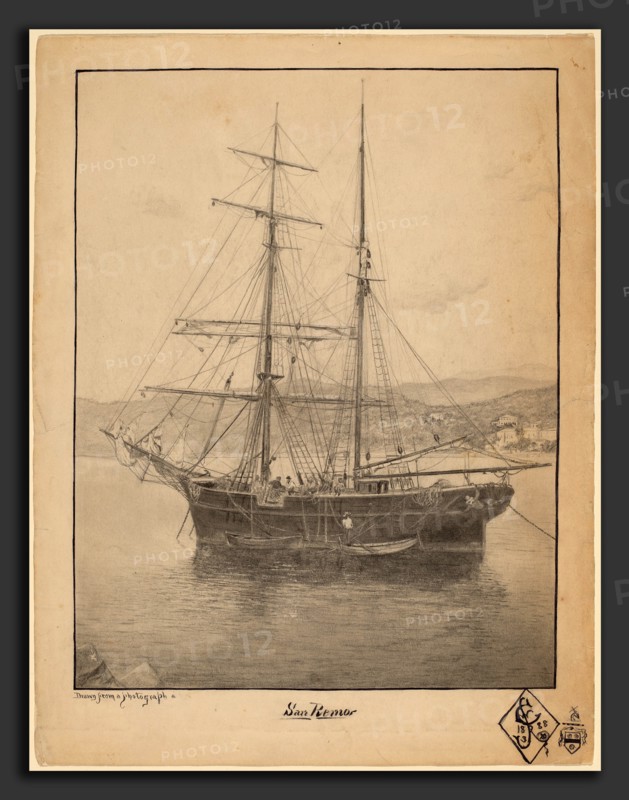 John William Casilear, San Remo, American, 1811 - 1893, 1888, graphite and pen and black ink