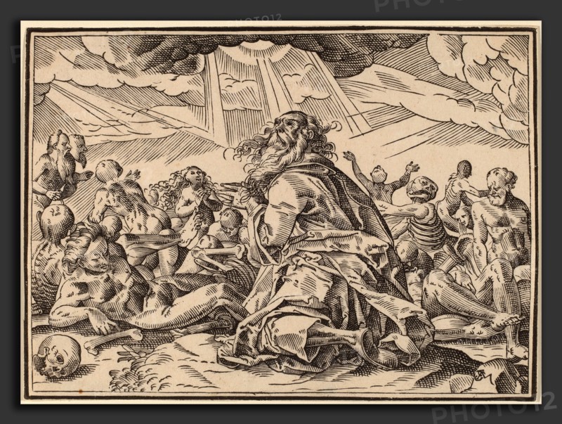 Christoph Murer, Christ Tells His Disciples of the Last Judgment, Swiss, 1558 - 1614, published 1630, woodcut on laid paper