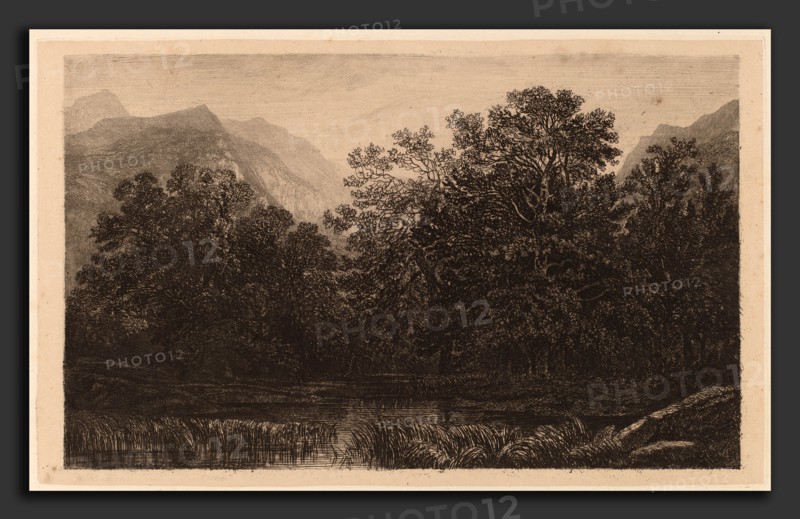 Alexandre Calame, Mountain Pond, Swiss, 1810 - 1864, 1845, etching