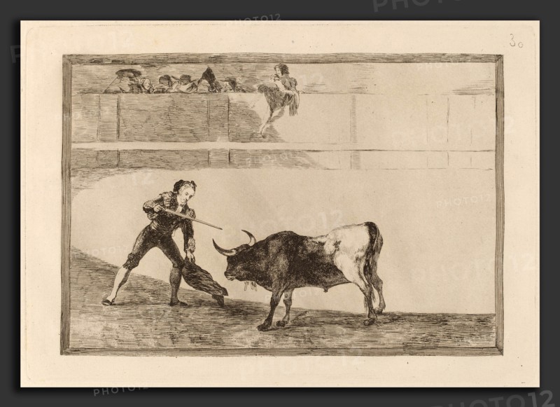 Francisco de Goya, Pedro Romero matando a toro parado (Pedro Romero Killing the Halted Bull), Spanish, 1746 - 1828, in or before 1816, etching, aquatint, drypoint and burin [first edition impression]