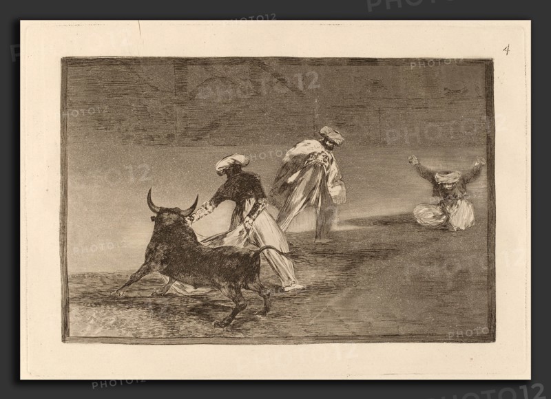 Francisco de Goya, Capean otro encerrado  (They Play Another with the Cape in an Enclosure), Spanish, 1746 - 1828, in or before 1816, etching, burnished aquatint, drypoint and burin [first edition impression]