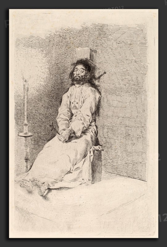 Francisco de Goya, The Garroted Man, Spanish, 1746 - 1828, in or before 1780, etching and (burin?) on smooth wove paper [second edition impression printed about 1830]