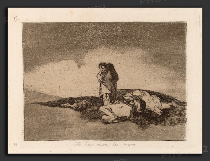 Francisco de Goya, No Hay Quien Los Socorra (Nobody Can Help Them), Spanish, 1746 - 1828, c. 1812, etching and aquatint with burin and burnishing, printed in brown, on laid paper