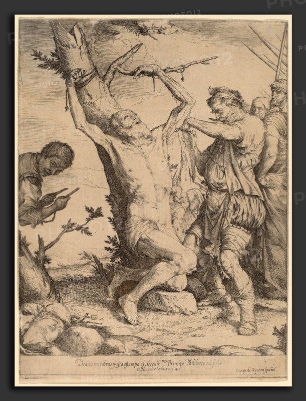 Jusepe de Ribera, The Martyrdom of Saint Bartholomew, Spanish, 1591 - 1652, 1624, etching and engraving