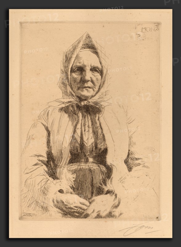 Anders Zorn, Mona, Swedish, 1860 - 1920, 1911, etching in dark brown