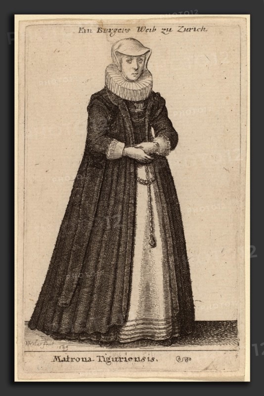 Wenceslaus Hollar (Bohemian, 1607 - 1677), Matrona Tiguriensis, 1649, etching