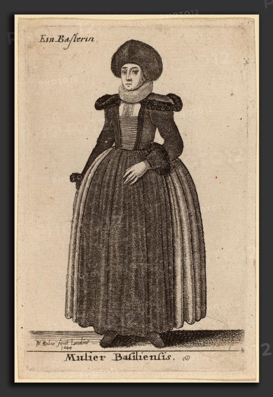 Wenceslaus Hollar (Bohemian, 1607 - 1677), Mulier Basiliensis, 1644, etching