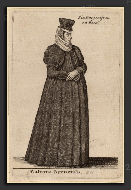 Wenceslaus Hollar (Bohemian, 1607 - 1677), Matrona Bernensis, etching