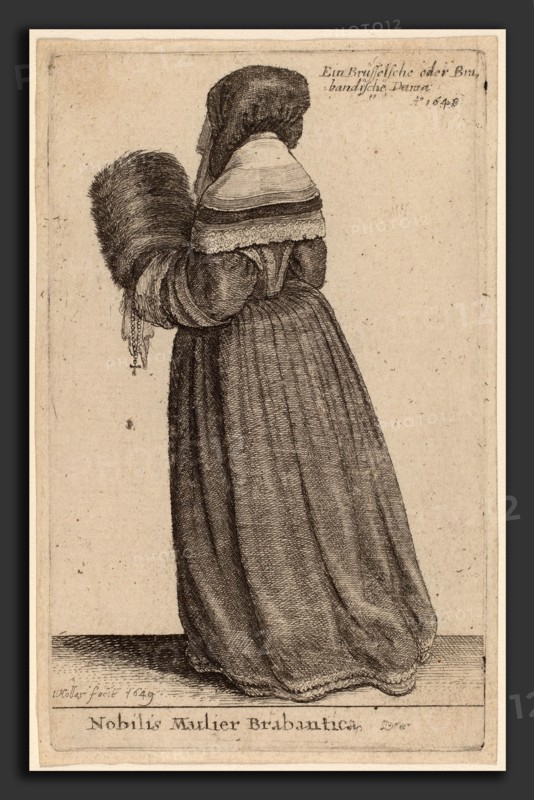 Wenceslaus Hollar (Bohemian, 1607 - 1677), Nobilis Mulier Brabantica, 1649, etching