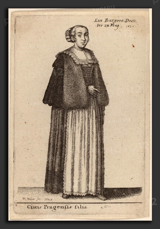 Wenceslaus Hollar (Bohemian, 1607 - 1677), Ciuis Pragensis Filia, 1643, etching