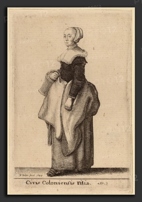 Wenceslaus Hollar (Bohemian, 1607 - 1677), Civis Coloniensis Filia, 1643, etching