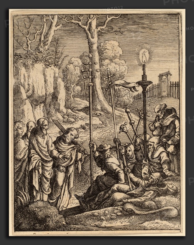 Wenceslaus Hollar (Bohemian, 1607 - 1677), Jesus Confronting His Detractors, etching