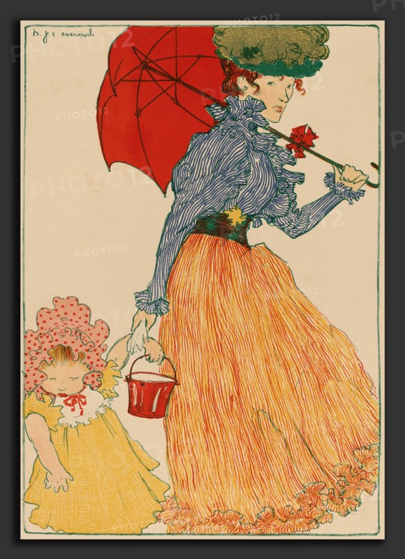 Henri Jacques Edouard Evenepoel (Belgian, 1872 - 1899), At the Square, 1897, color lithograph on wove paper
