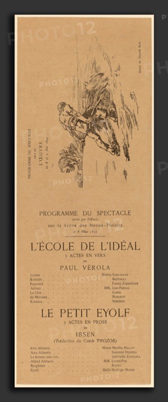 Félicien Rops (Belgian, 1833 - 1898), L'Ecole de l'idéal; Le Petit Eyolf, 1895, photomechanical process on light brown wove paper