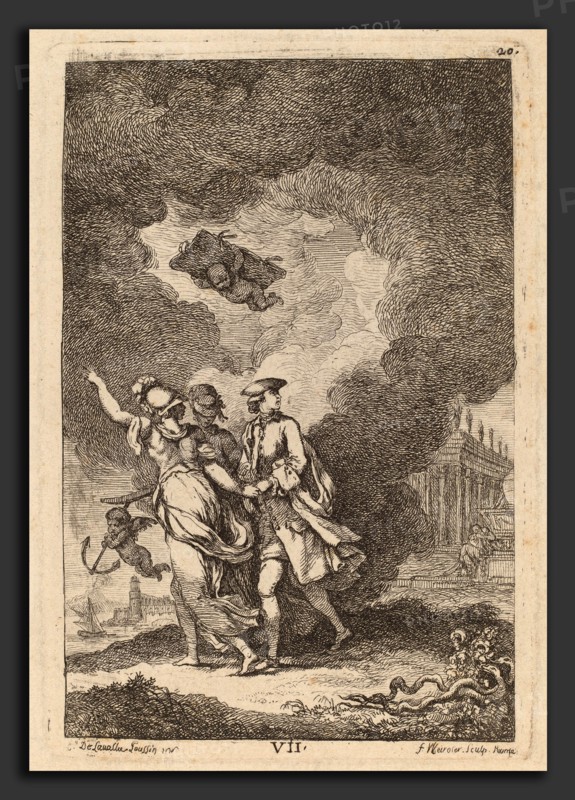Franz Edmund Weirotter after Ãâtienne de Lavallée-Poussin (Austrian, 1730 - 1771), Nella Venuta in Roma: pl. 7, 1764, etching on laid paper