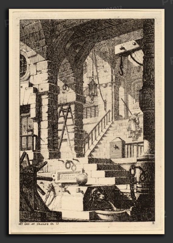 Carl SchÃ¼tz (Austrian, 1745 - 1800), Fantasy of an Antique Prison, 1770-1780, etching on laid paper