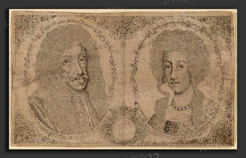Austrian 17th Century, Leopold I and Eleanor of Austria, engraving