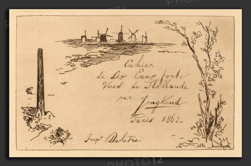 Johan Barthold Jongkind (Dutch, 1819 - 1891), Title Page (Titre du cahier de six eaux-fortes), 1862, etching