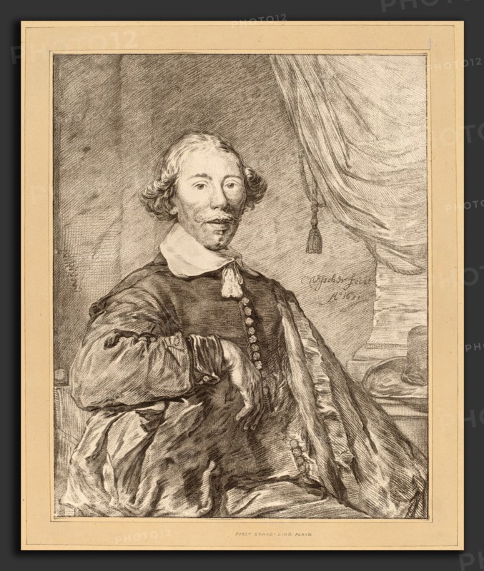 Cornelis Ploos van Amstel and Johannes Kornlein after Cornelis Visscher (Dutch, 1726 - 1798), Portrait of a Seated Man, 1771, transfer technique