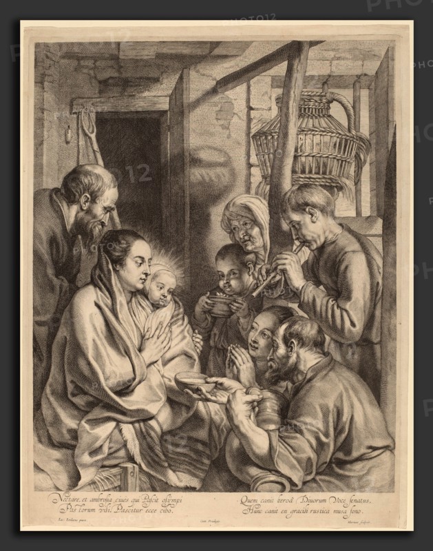 Ignatius Cornelis Marinus after Jacob Jordaens (Flemish, 1599 - 1639), The Adoration of the Shepherds, engraving