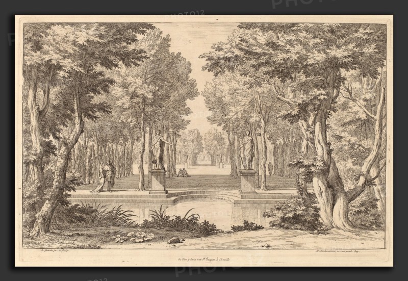 Abraham Genoels II after Adam Frans van der Meulen (Flemish, 1640 - 1723), The Two Statues, etching