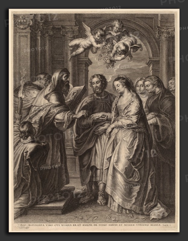 Schelte Adams Bolswert after Sir Peter Paul Rubens (Flemish, 1586 - 1659), The Marriage of the Virgin, engraving