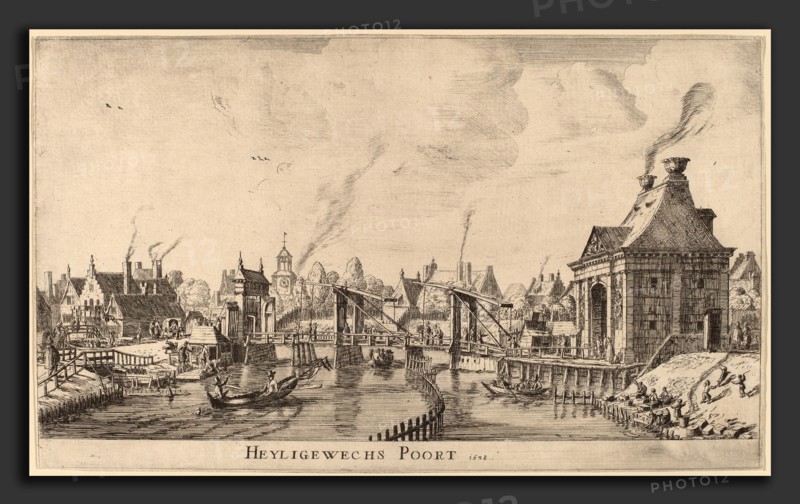 Reinier Zeeman (Dutch, 1624 - 1664), Heyligeweg Gate (Heyligewechs Poort), 1638, etching