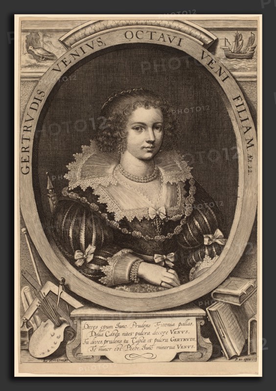 Lucas Emil Vorsterman (Flemish, 1595 - 1675), Gertrude van Veen, engraving on laid paper