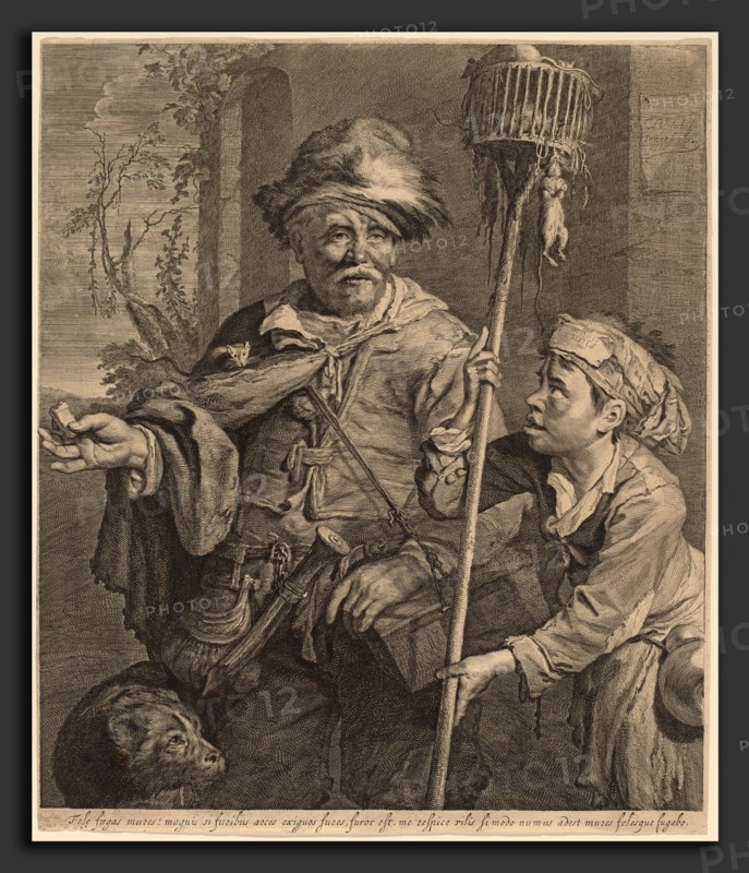 Cornelis Visscher (Dutch, 1629 - 1662), The Seller of Rat Poison, 1655, engraving and etching