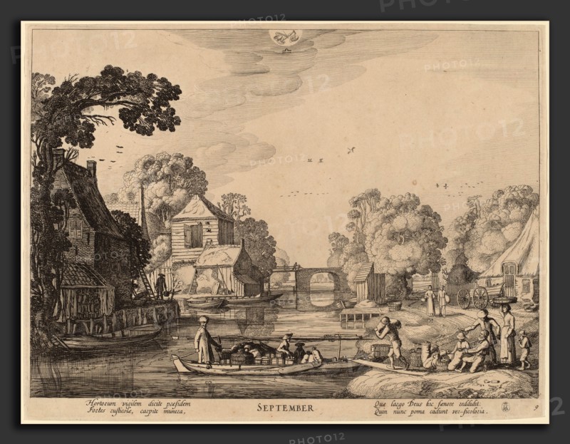 Jan van de Velde II (Dutch, 1593 - 1641), September, etching
