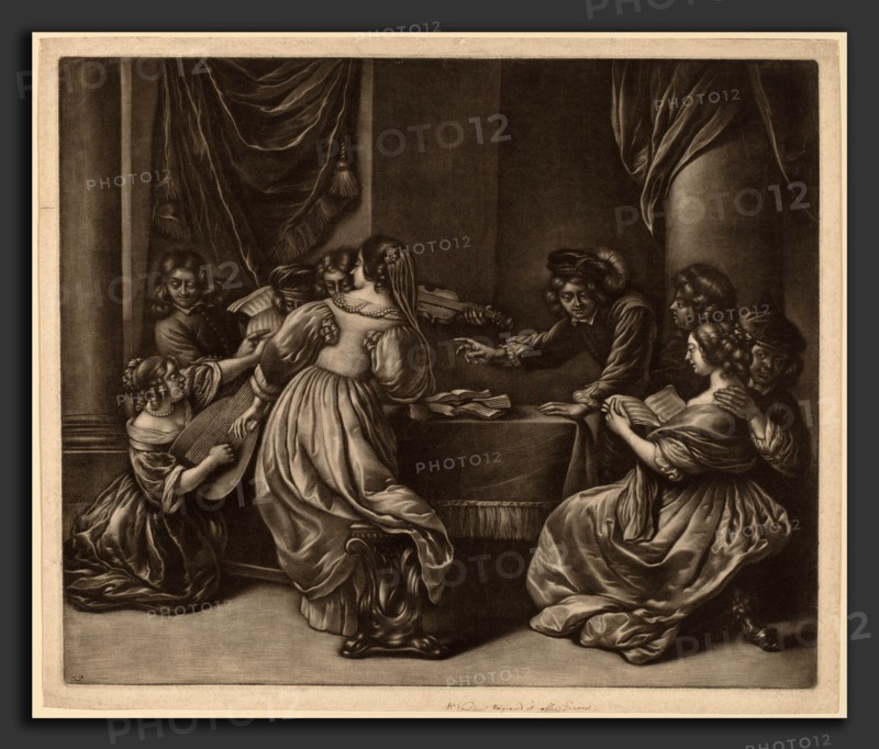 Wallerant Vaillant (Flemish, 1623 - 1677), Concert with Nine Persons, mezzotint