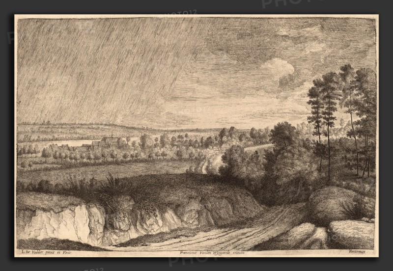 Lodewijk de Vadder (Flemish, 1605 - 1655), Rainy Landscape, etching