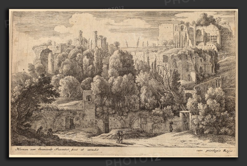 Herman van Swanevelt (Dutch, c. 1600 - 1655), Antique Ruins of an Amphitheatre, etching