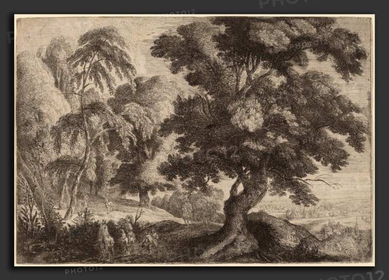 Ignatius van der Stock (Flemish, active from 1660), Landscape with Two Deer, etching on laid paper