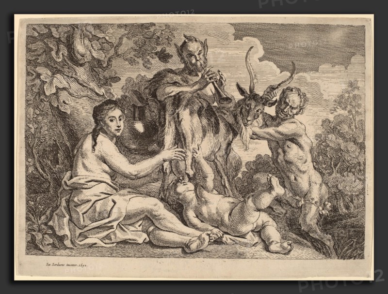 Jacob Jordaens (Flemish, 1593 - 1678), Jupiter Nourished by the Goat Amalthea, probably 1652, etching