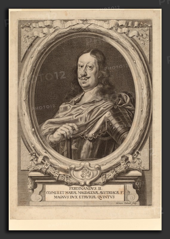 Adriaen Haelwegh (Dutch, 1637 - after 1696), Ferdinando II, Grand Duke of Tuscany, before 1691, engraving on laid paper