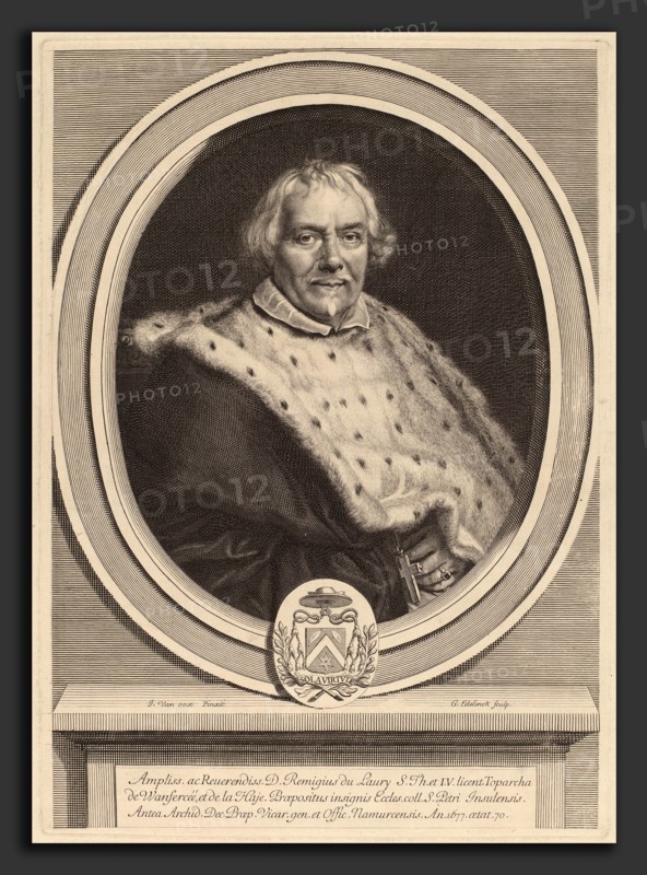Gerard Edelinck after Jacob van Oost II (Flemish, 1640 - 1707), Remi Du Laury, probably 1679, engraving