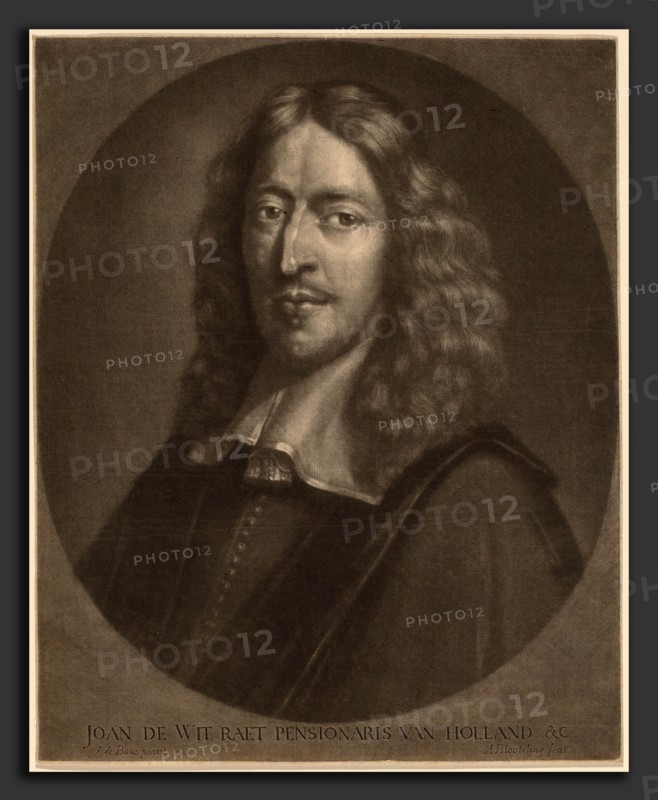 Abraham Blooteling after Pieter van der Banck (Dutch, 1640 - 1690), Johan de Wit, mezzotint on laid paper
