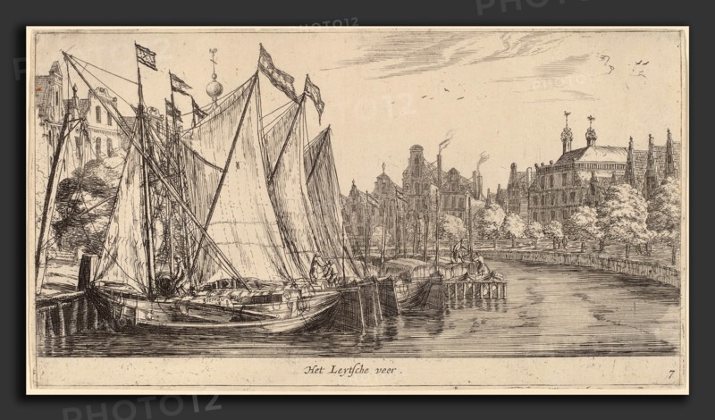Reinier Zeeman (Dutch, 1624 - 1664), The Ferry to Leiden (Het Leytsche veer), etching