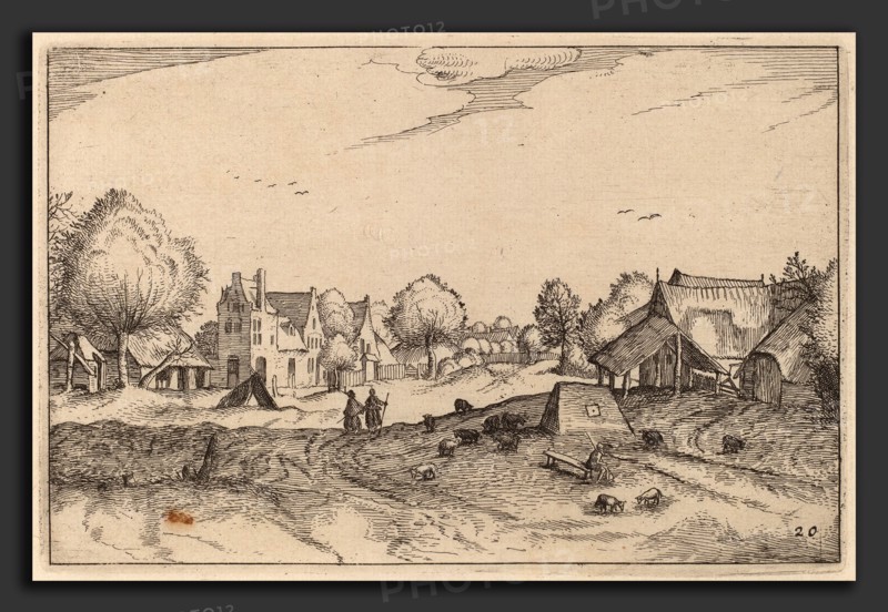 Claes Jansz Visscher after Johannes van Doetechum, the Elder after Lucas van Doetechum after Master of the Small Landscapes (Dutch, 1586-1587 - 1652), Village Road, published 1612, etching