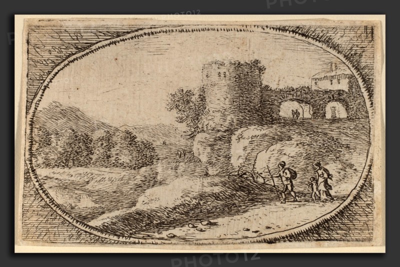 Herman van Swanevelt (Dutch, c. 1600 - 1655), The Large Round Tower, etching