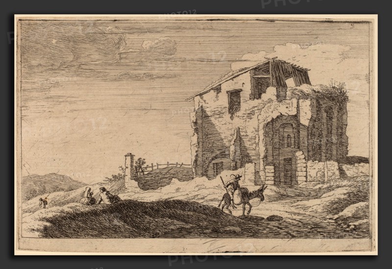 Herman van Swanevelt (Dutch, c. 1600 - 1655), View of a Ruined Building, etching