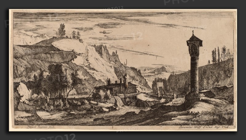 Roelant Roghman and Melchior KÃ¼sel (German, 1626 - 1683), The Column: pl.1, etching