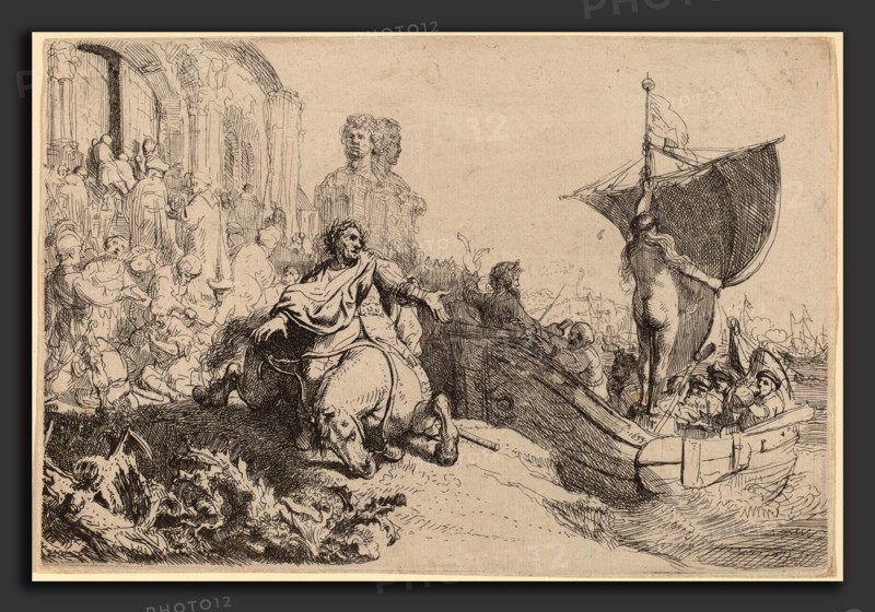 Rembrandt van Rijn (Dutch, 1606 - 1669), The Ship of Fortune, 1633, etching