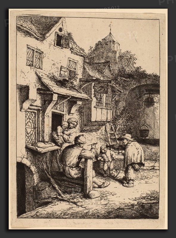 Adriaen van Ostade (Dutch, 1610 - 1685), Hunchbacked Fiddler, 1654, etching
