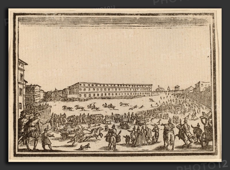 Edouard Eckman after Jacques Callot (Flemish, born c. 1600), Piazza Presso alla Porta al Prato, 1621, woodcut