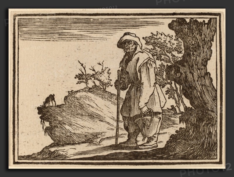 Edouard Eckman after Jacques Callot (Flemish, born c. 1600), Peasant with Sack, 1621, woodcut
