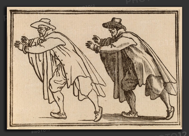 Edouard Eckman after Jacques Callot (Flemish, born c. 1600), Man Moving Abruptly, 1621, woodcut