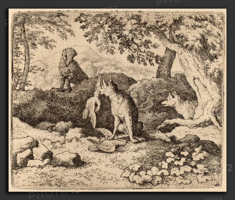 Allart van Everdingen (Dutch, 1621 - 1675), The Badger Goes to Warn Reynard, probably c. 1645-1656, etching